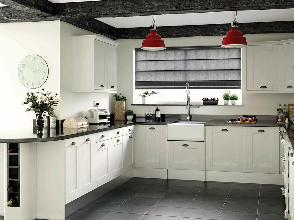 Oslo Graphite Roman Blinds by BBD Blinds Ltd - Bishop